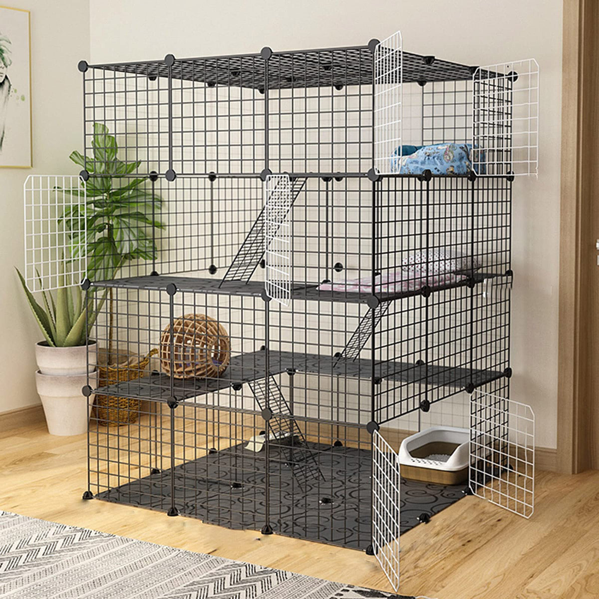Metal Wire Small Animal Cage 111 * 111 * 146cm H531