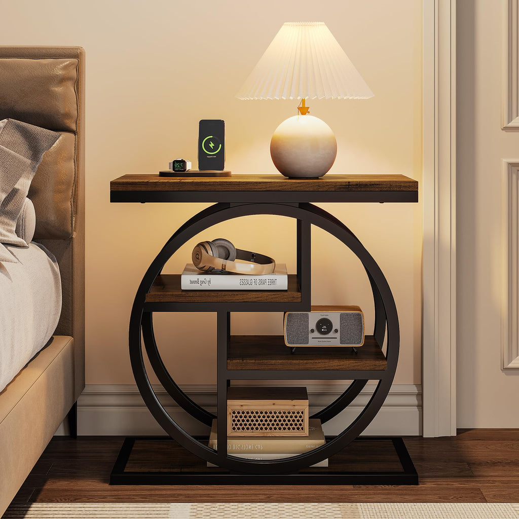 4-Tier Narrow Side Table with Storage Shelves Z840653