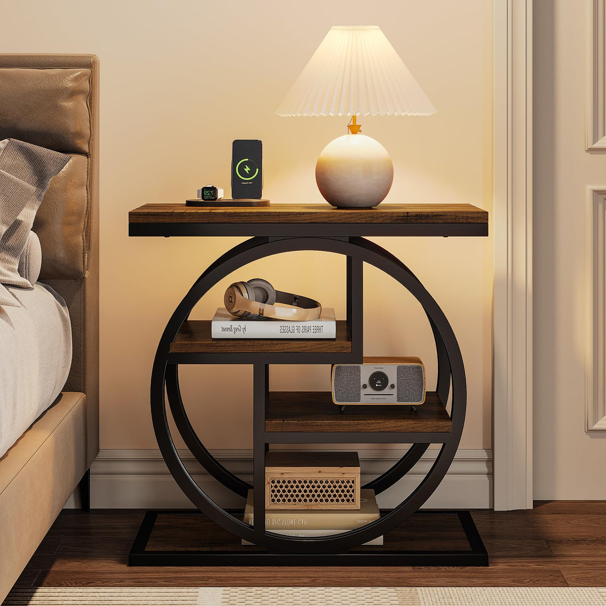 4-Tier Narrow Side Table with Storage Shelves Z840653