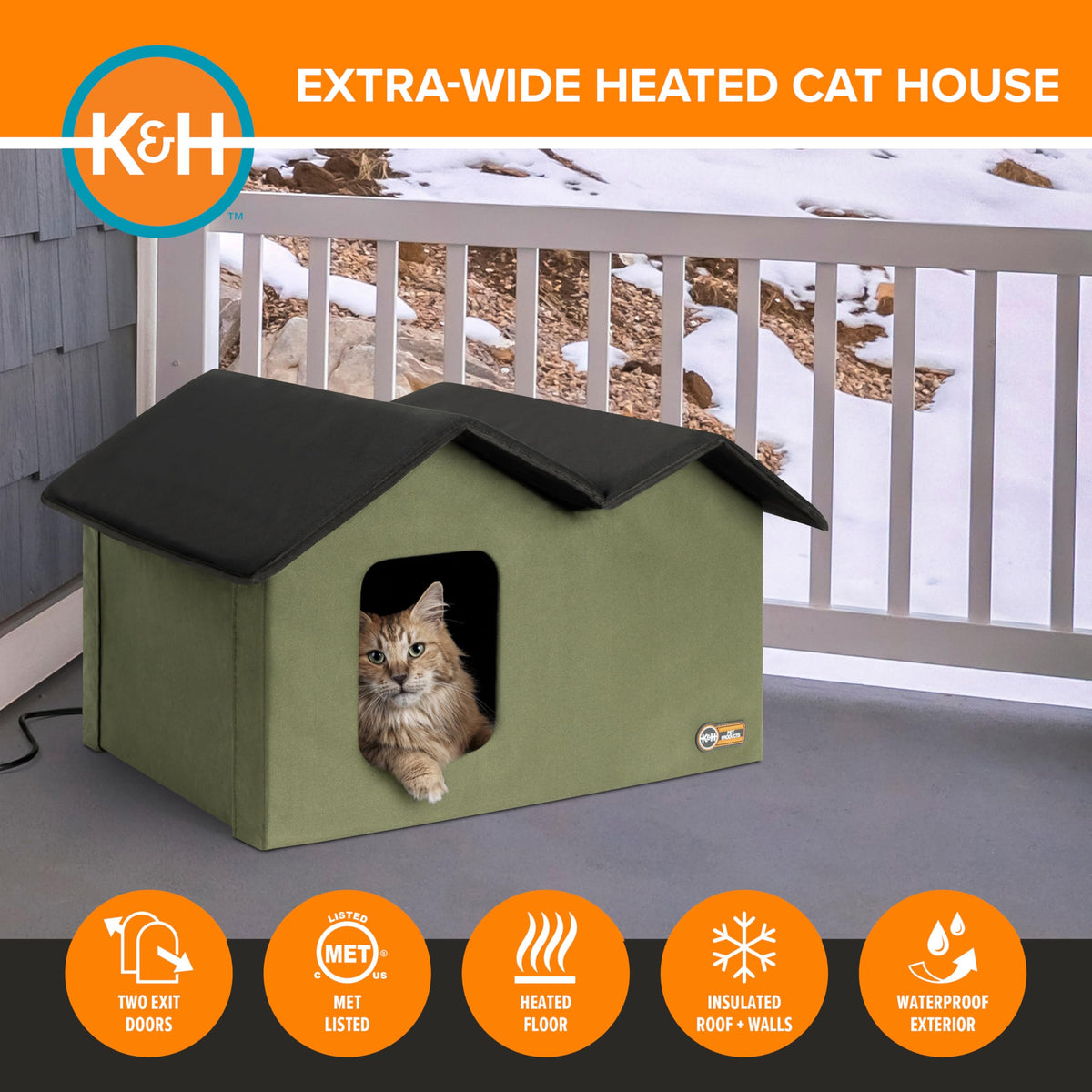 Heated Outdoor Cat House O2124