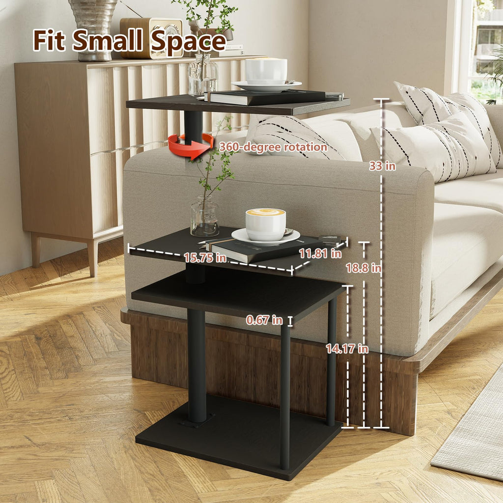Swivel Side Table with Storage Shelf K734907