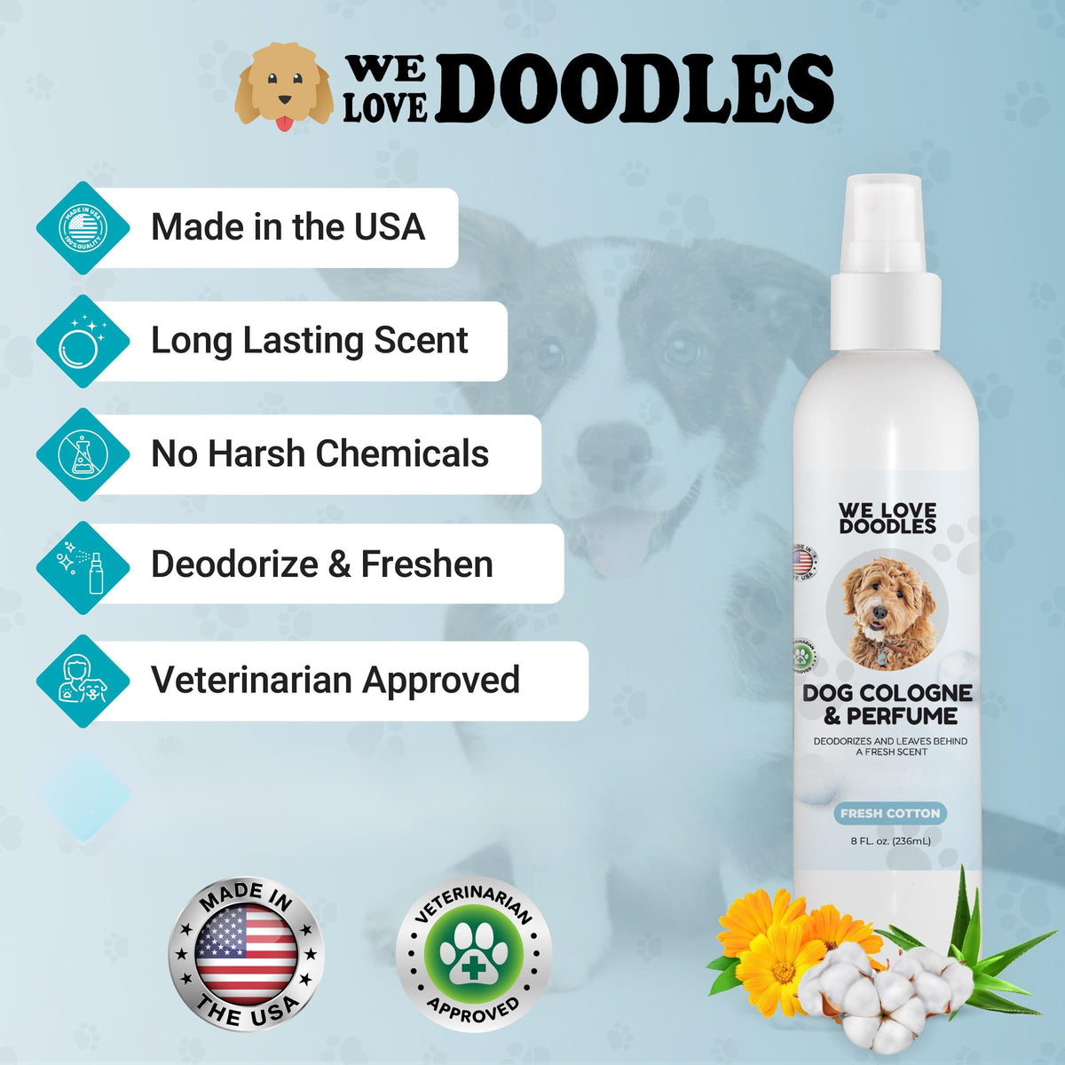 Dog Cologne & Perfume and Large Slicker Brush Bundle C3334