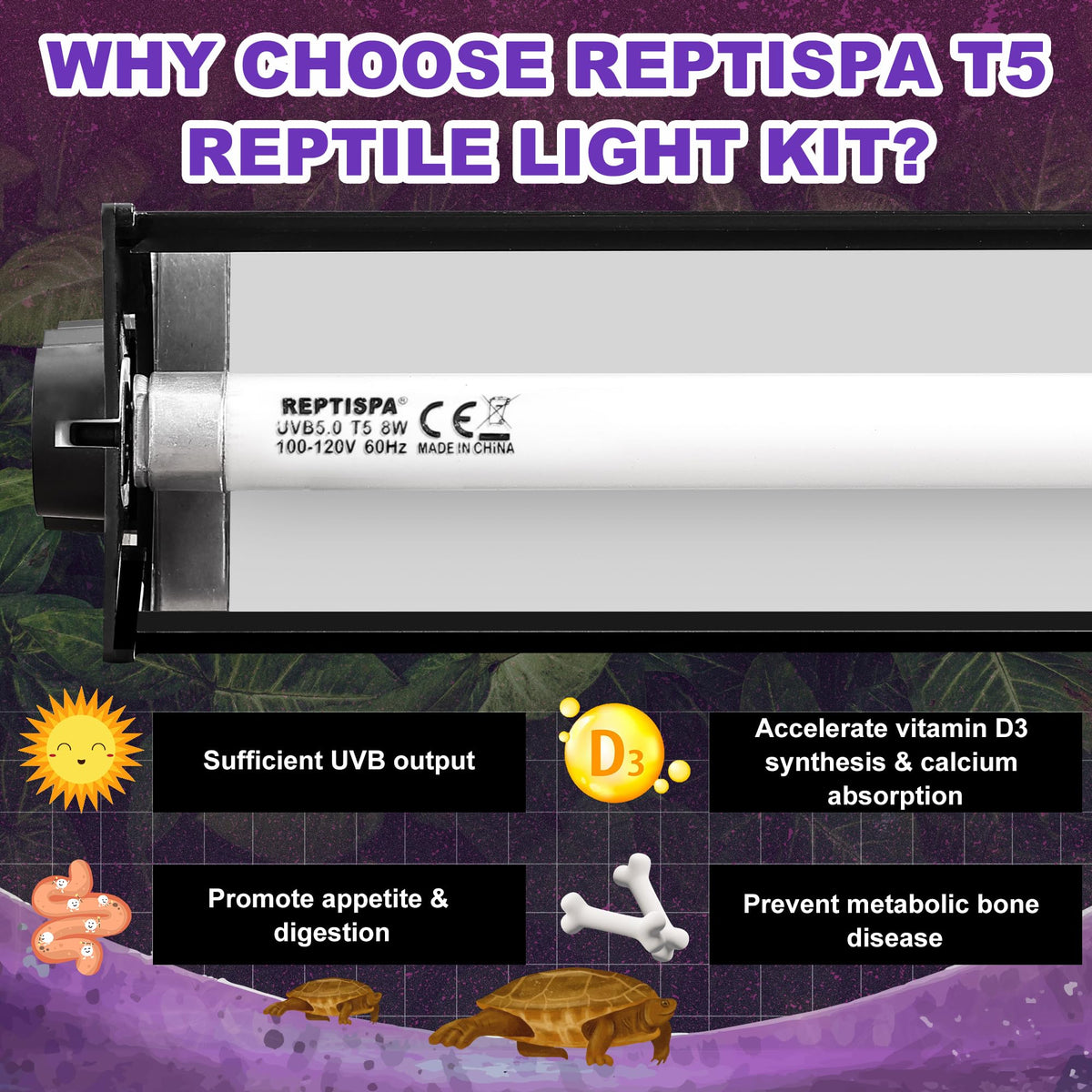 8W 5.0 UVB Reptile Light Fixture X821
