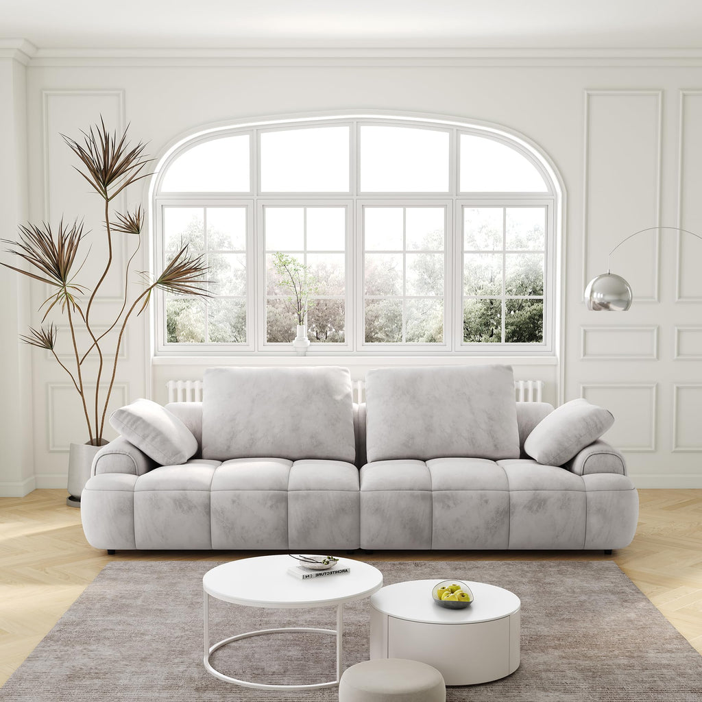 Light Gray Velvet Upholstered Sofa Bed F4261