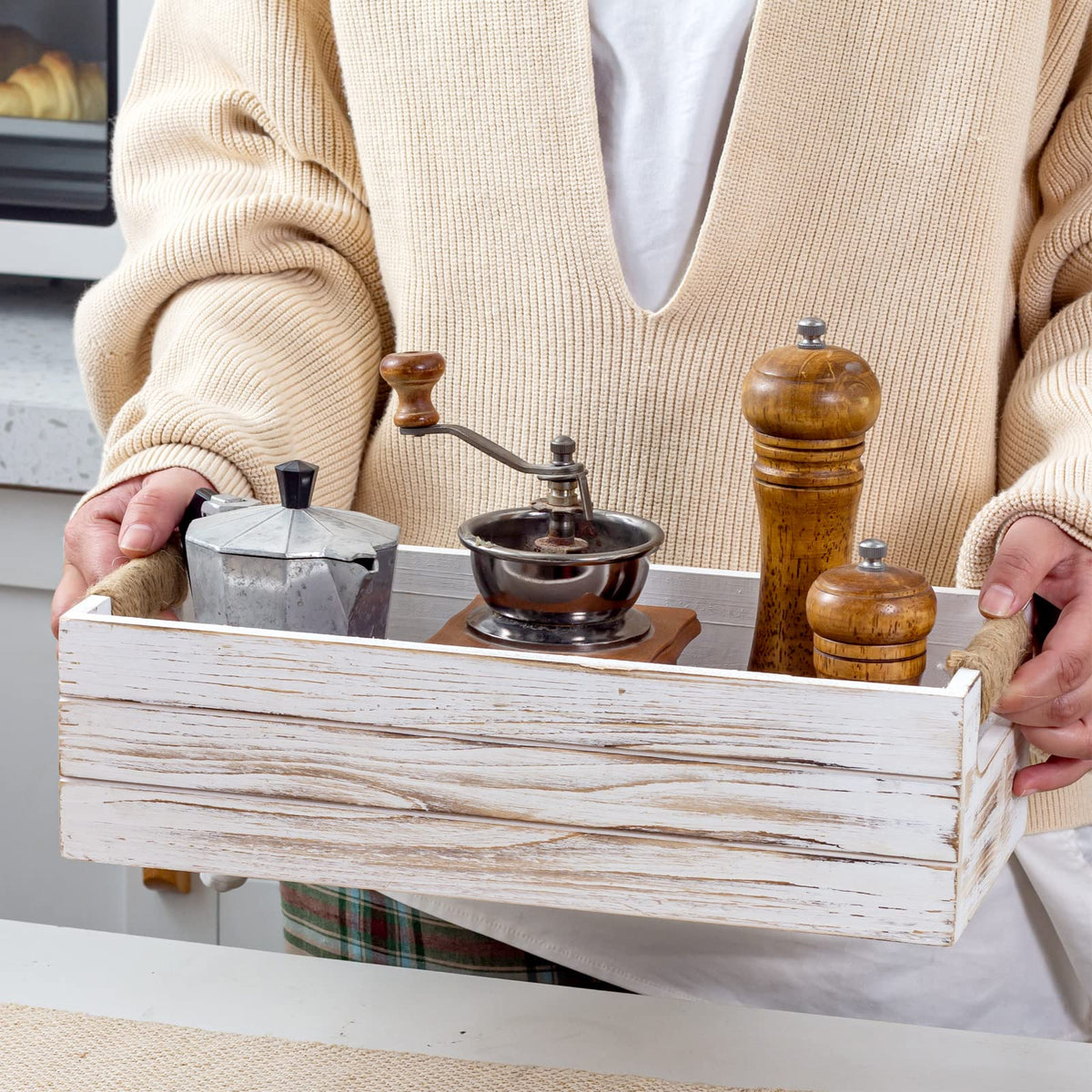 Rustic Wooden Toilet Paper Holder Q8779