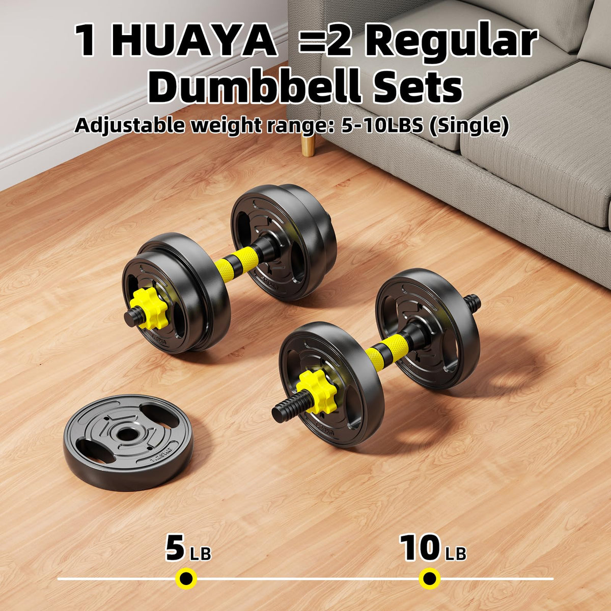 Adjustable Dumbbell Set 10-90lbs Free Weights P409