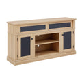 58 Inch Light Oak TV Stand with Sliding Doors F13876