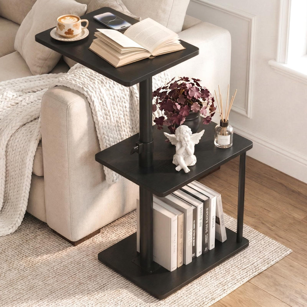 Swivel Side Table with Storage Shelf K734907