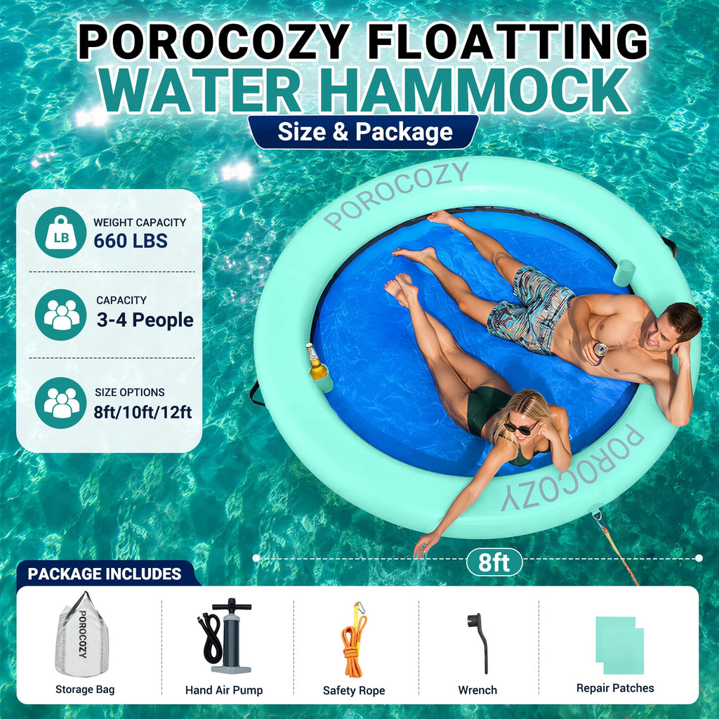 Inflatable Water Hammock with Cup Holders W2933
