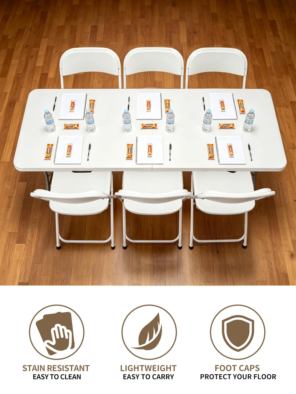 6Ft Heavy Duty Portable Plastic Folding Table L238