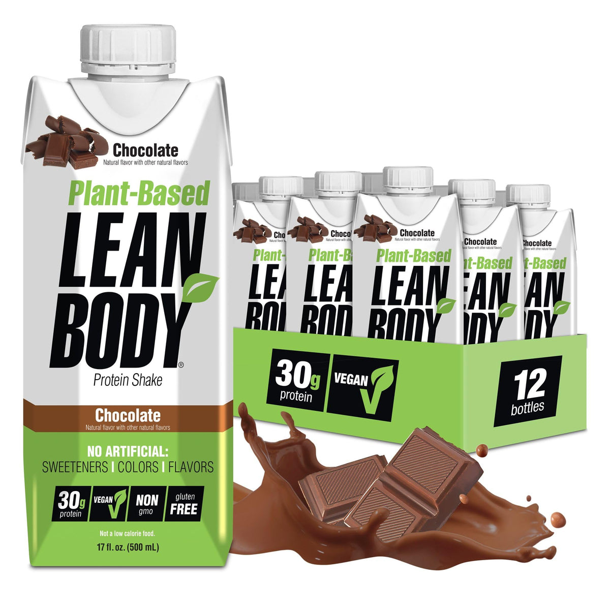 Plant-Based Vegan Chocolate Protein Shake, 30g Protein, Pack of 12 K33012