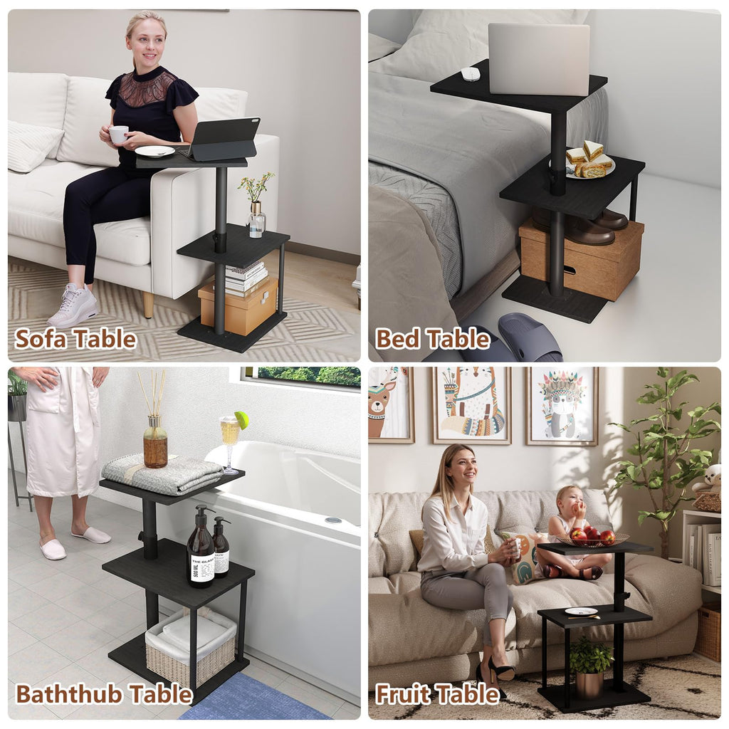 Swivel Side Table with Storage Shelf K734907