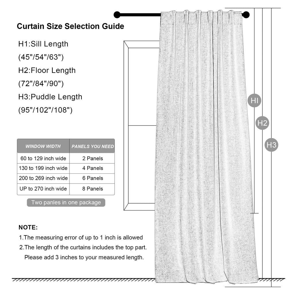 Teal Natural Linen Blackout Curtains 84 inch 2 Panels Set D946503