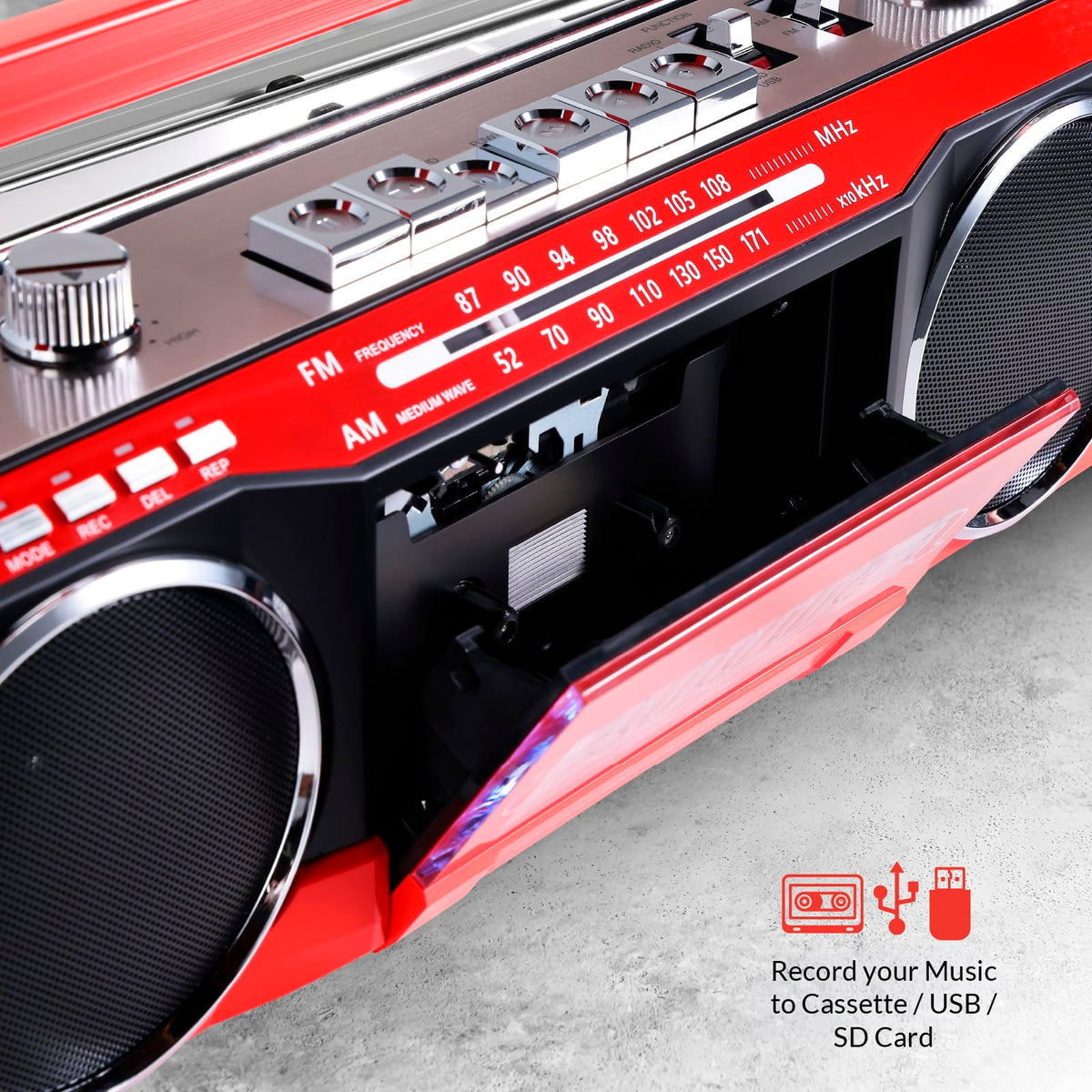 Portable Bluetooth Cassette Player & Recorder Boombox W96654