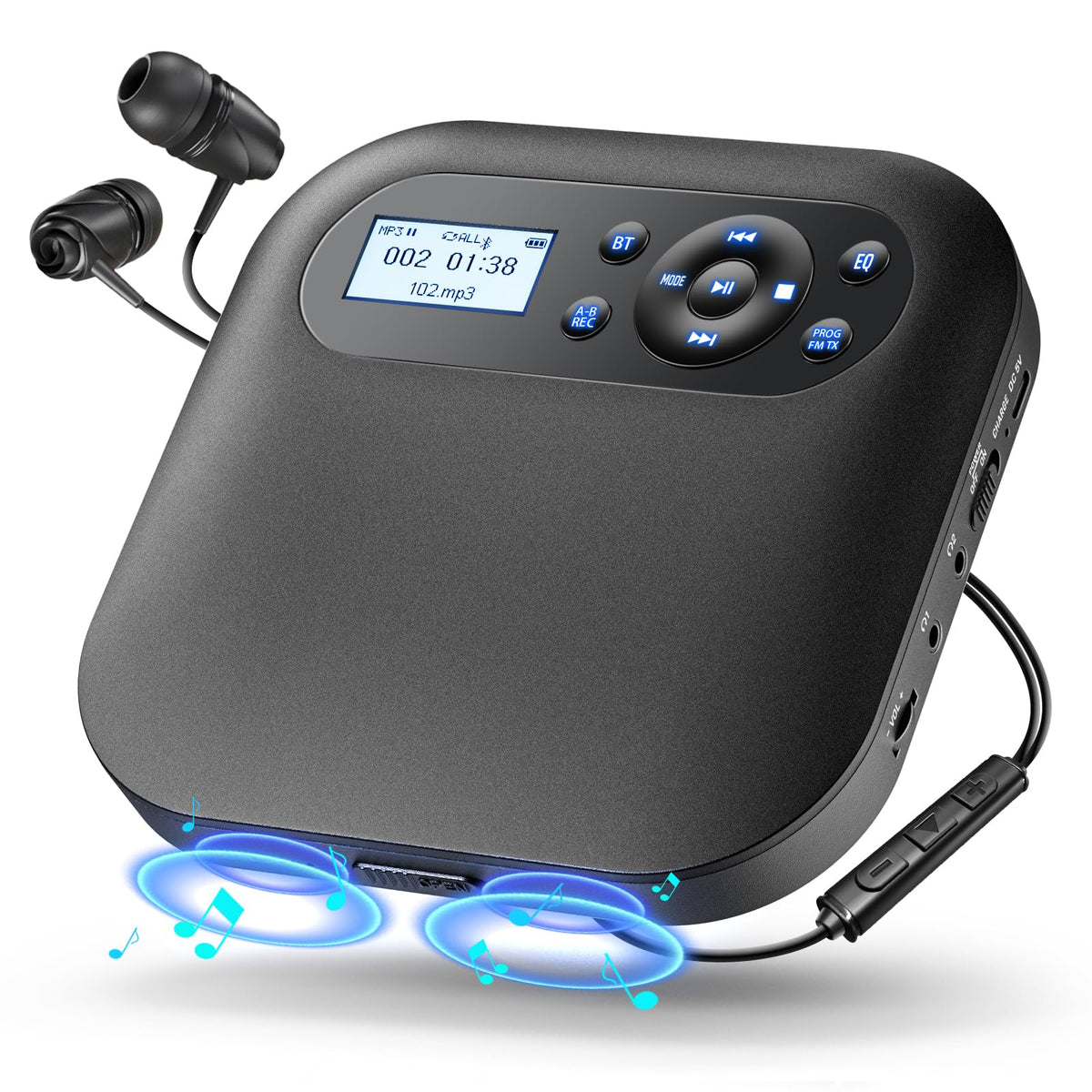 Portable CD Player with Bluetooth V9564