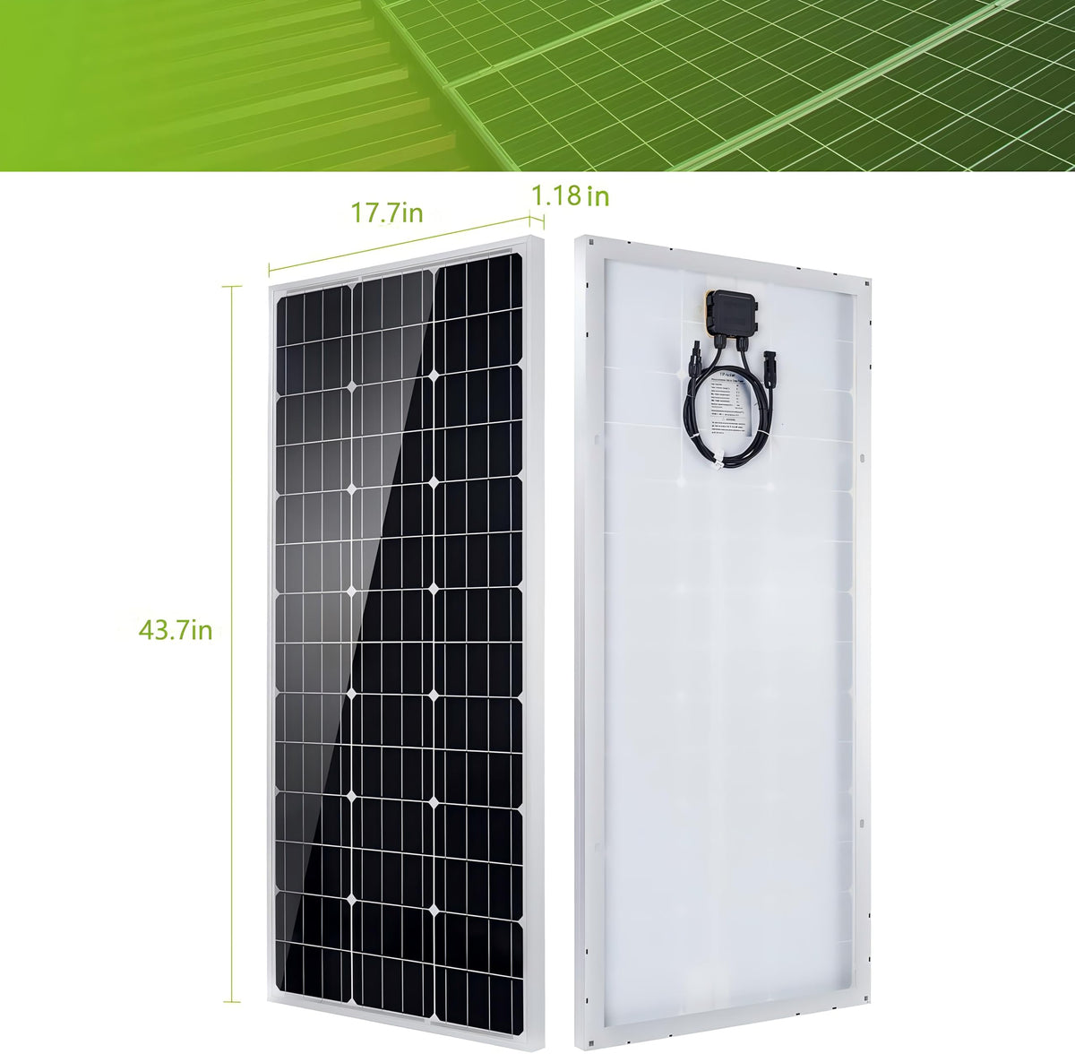 100 Watt 12 Volt Monocrystalline Solar Panel Kit K8582