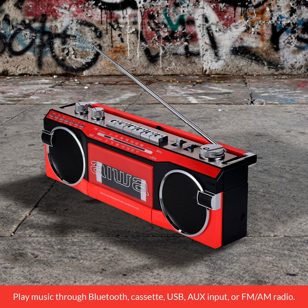 Portable Bluetooth Cassette Player & Recorder Boombox W96654