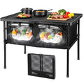 Folding Camping Table with Storage and Cooler Bag W9103