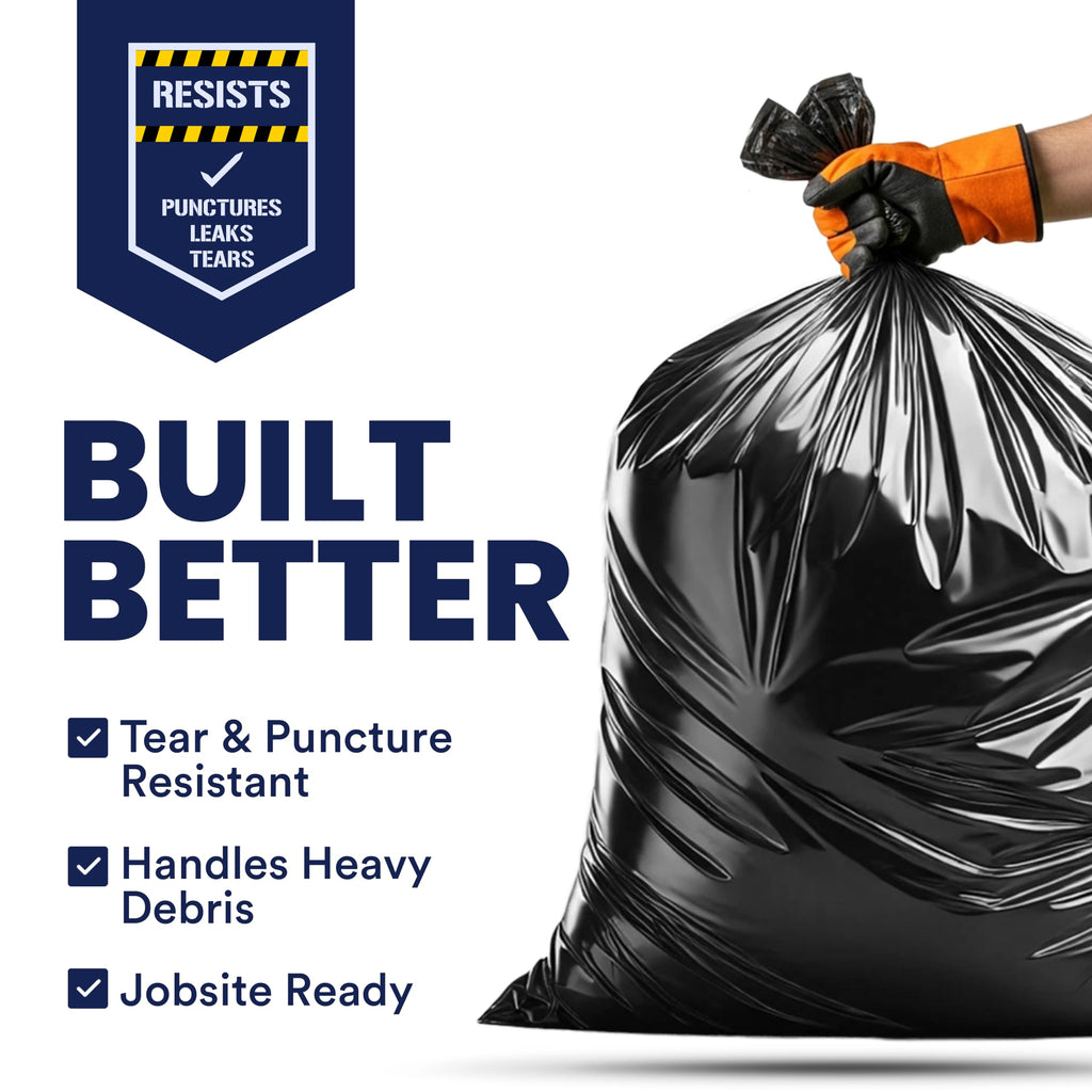 33 Gallon 3.0 Mil Black Heavy Duty Trash Bags 50 Count Z5708