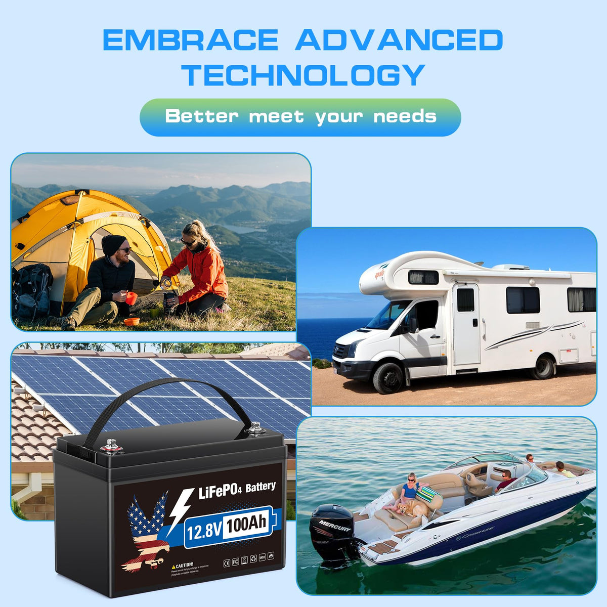 12V 100Ah LiFePO4 Lithium Battery Group 31 J842
