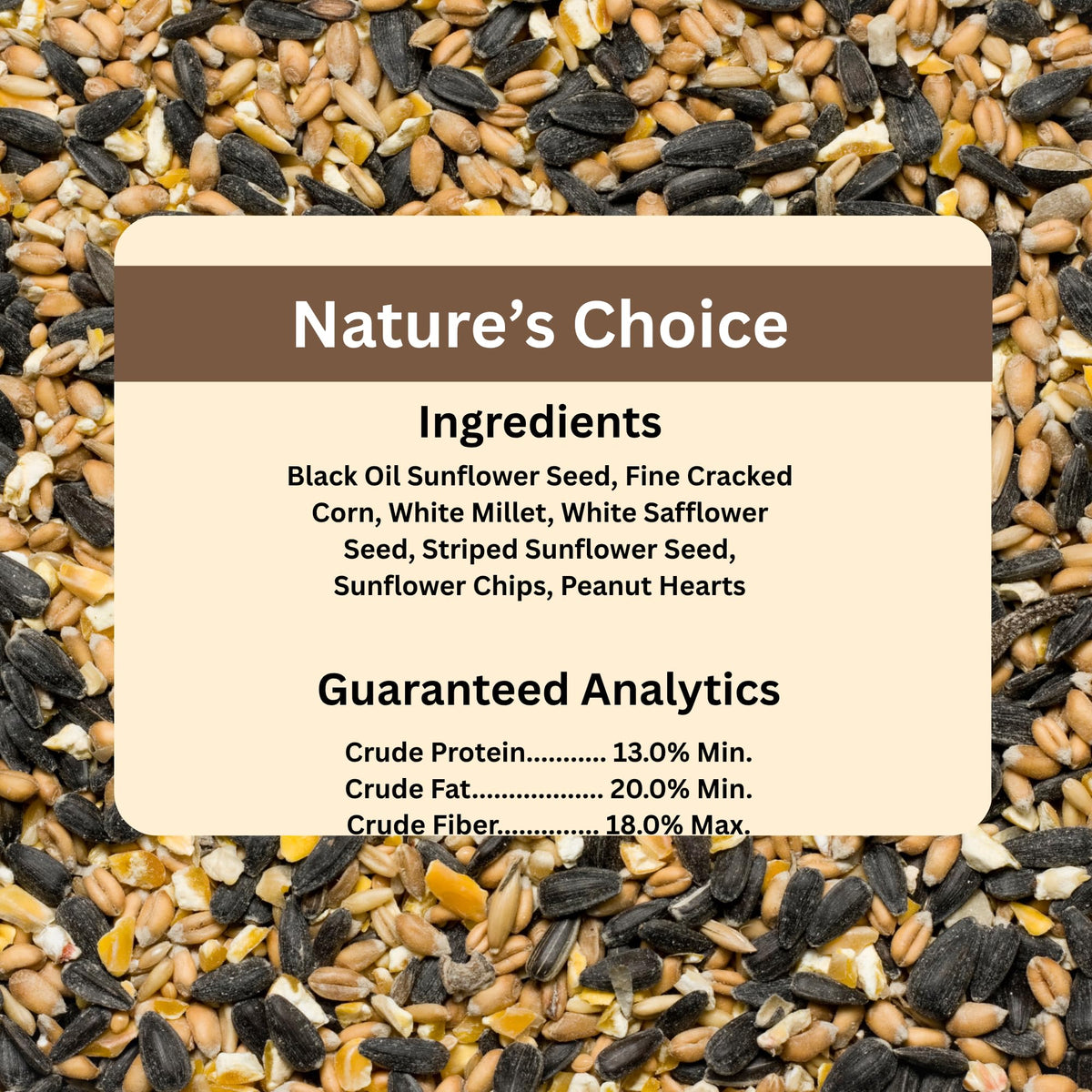 Wild Bird Seed Sunflower and White Safflower 20 Pound Bag L91147