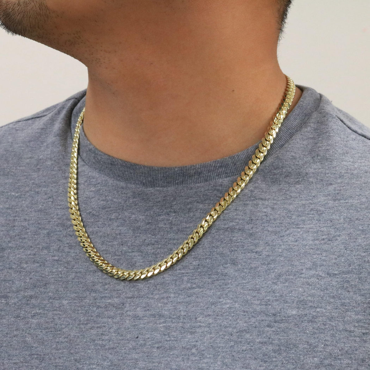 14k Yellow Gold Cuban Link Chain Necklace L17215