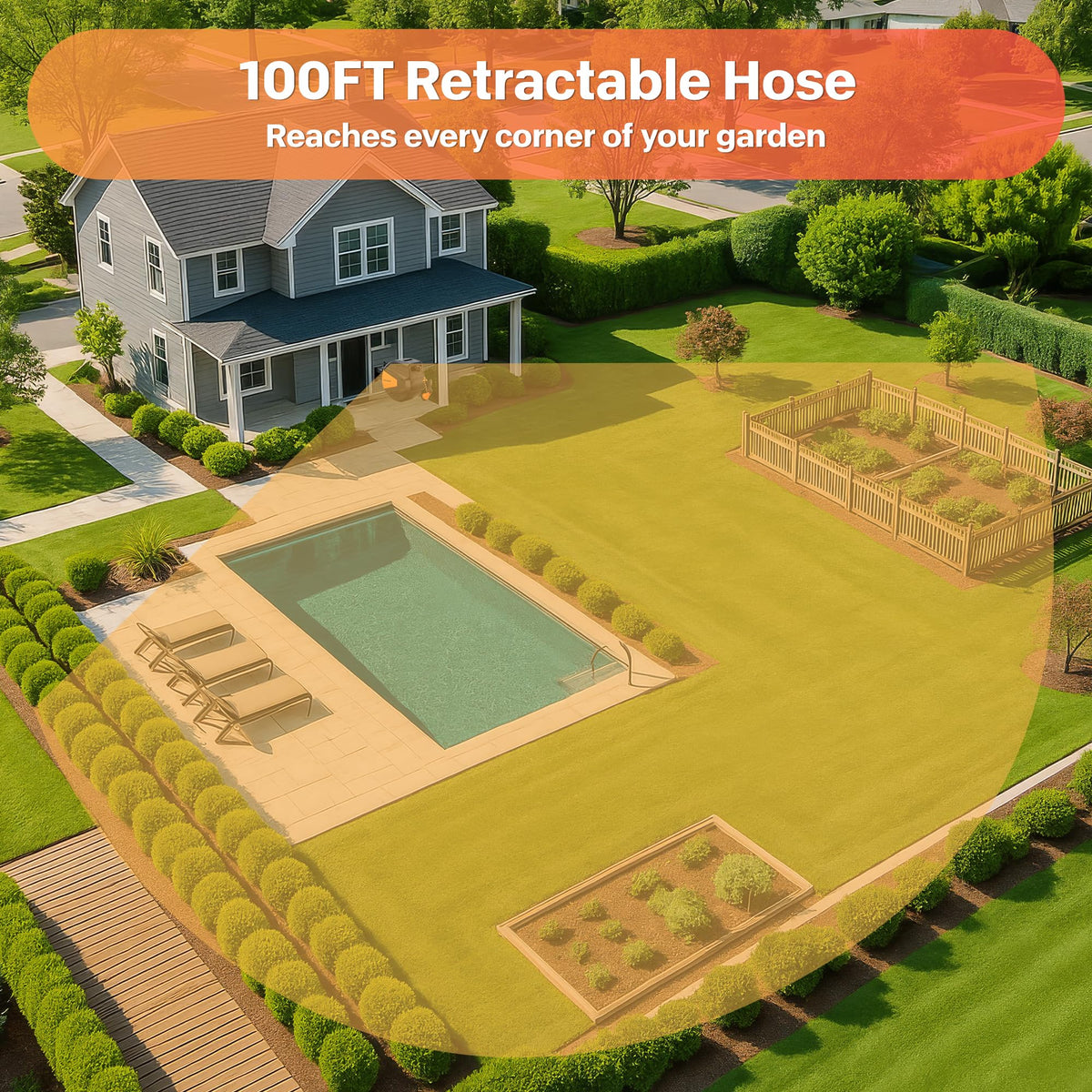 Retractable Rubber Garden Hose Reel K10085