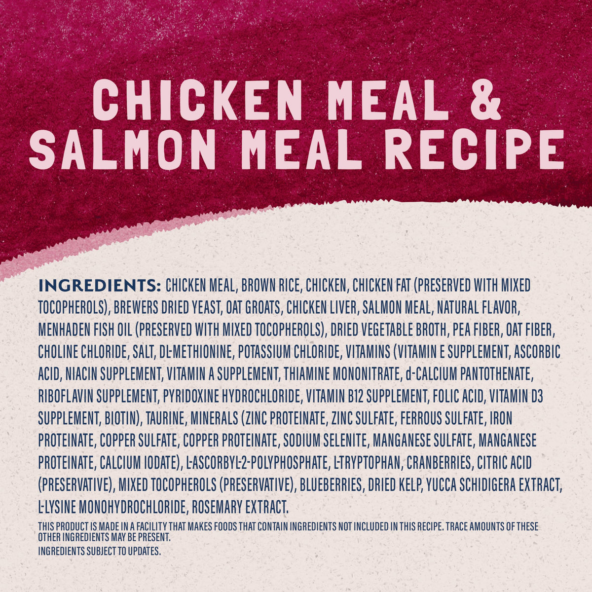 Dry Cat Food Chicken Meal & Salmon Meal 15 lb D930
