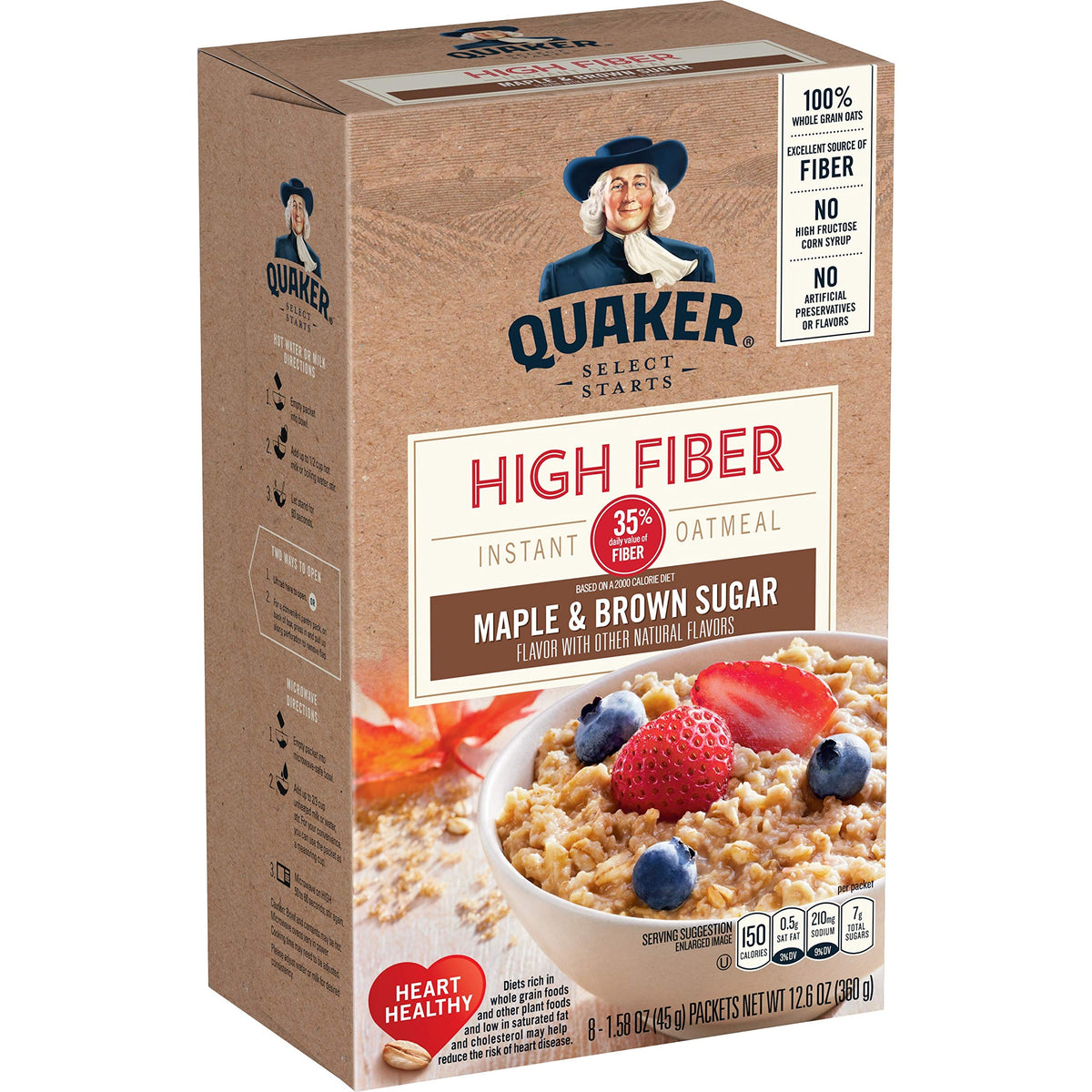 High Fiber Instant Oatmeal Maple & Brown Sugar 2 Pack Q22682
