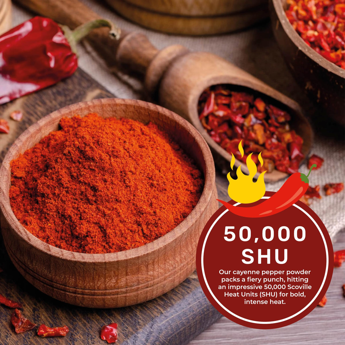 Cayenne Pepper Powder 2.5LB Jar 50,000 SHU Gluten Free Q630688
