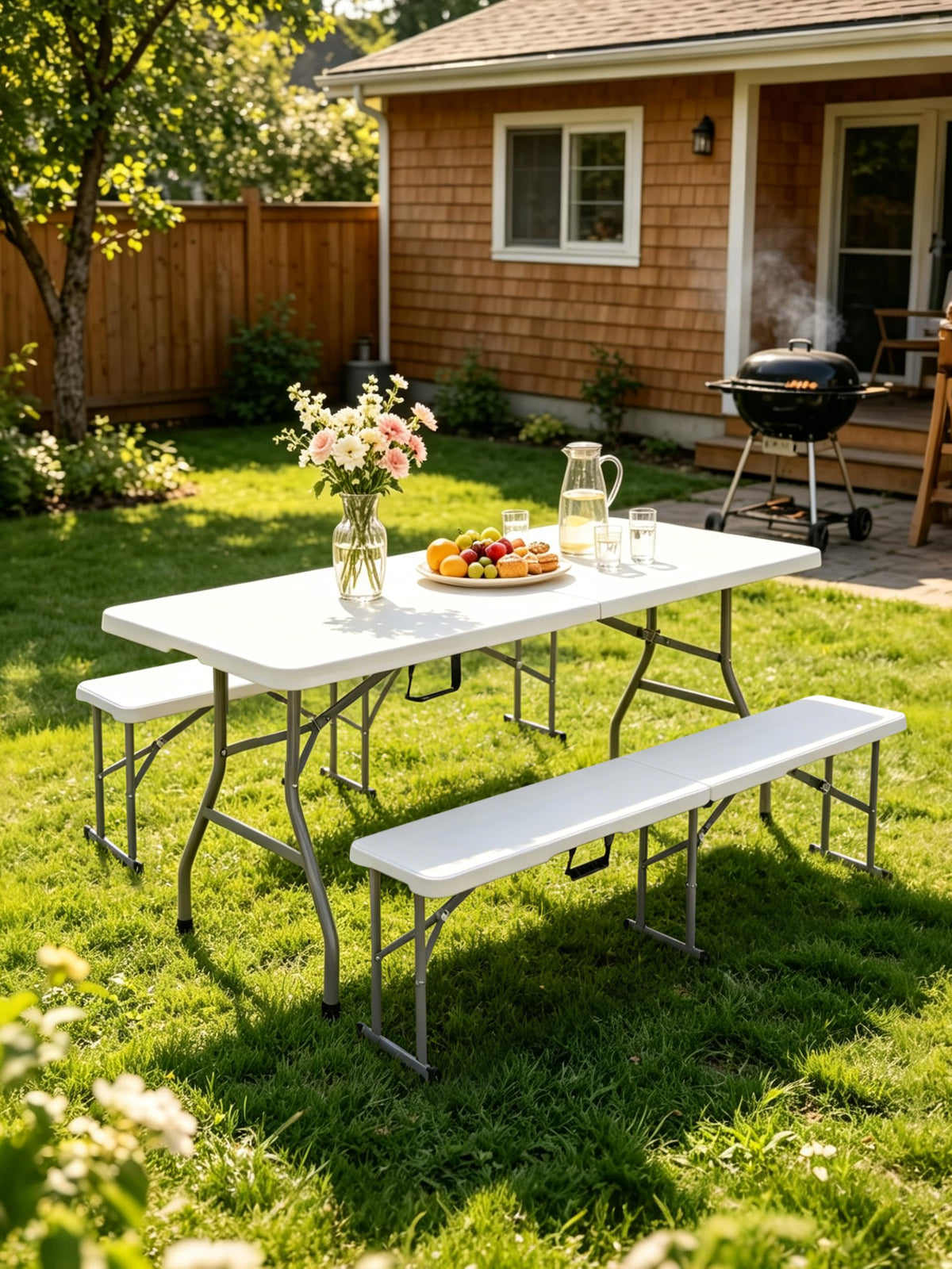 6Ft Heavy Duty Portable Plastic Folding Table L238